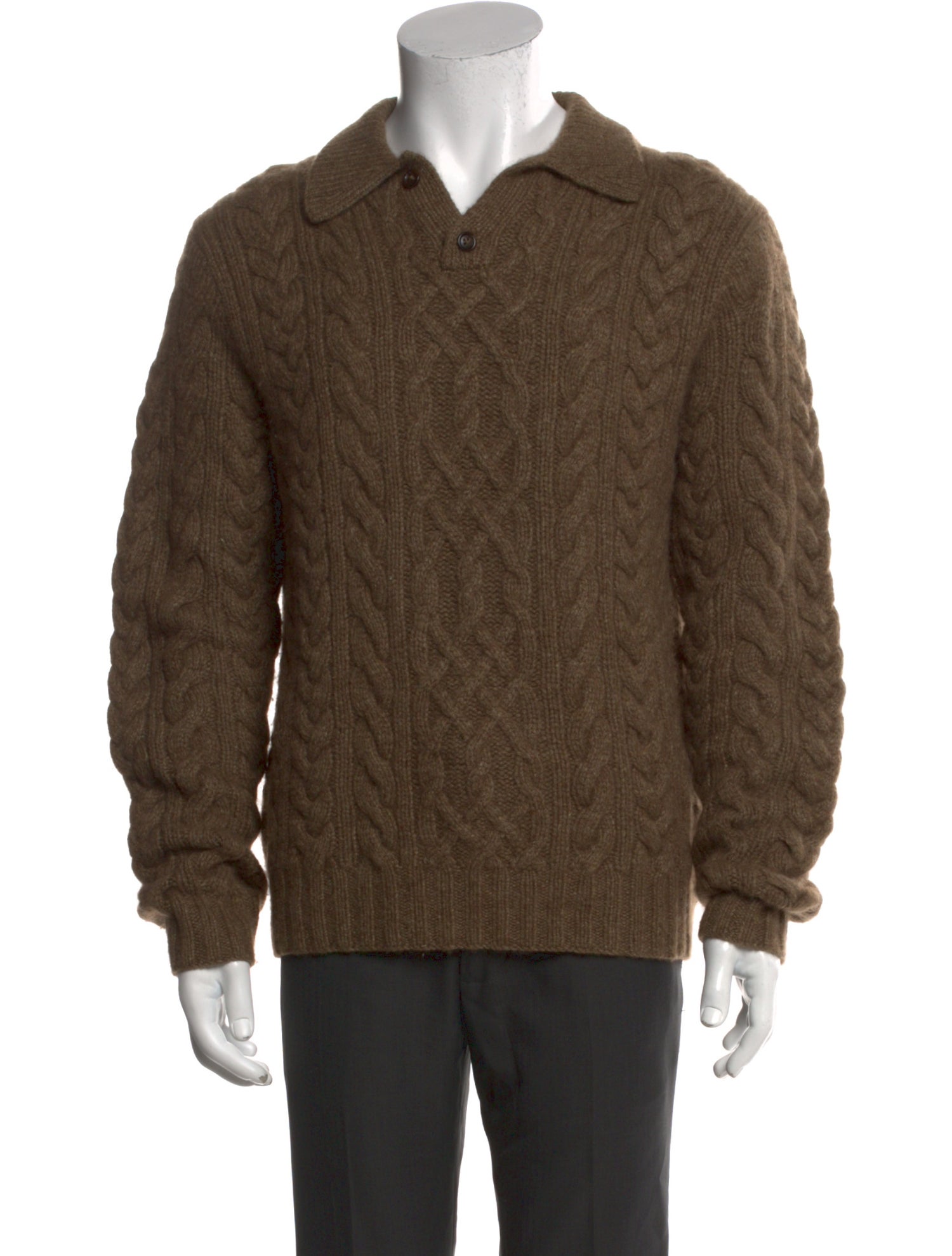 Ralph Lauren Purple Label Cashmere Collar Polo Sweater