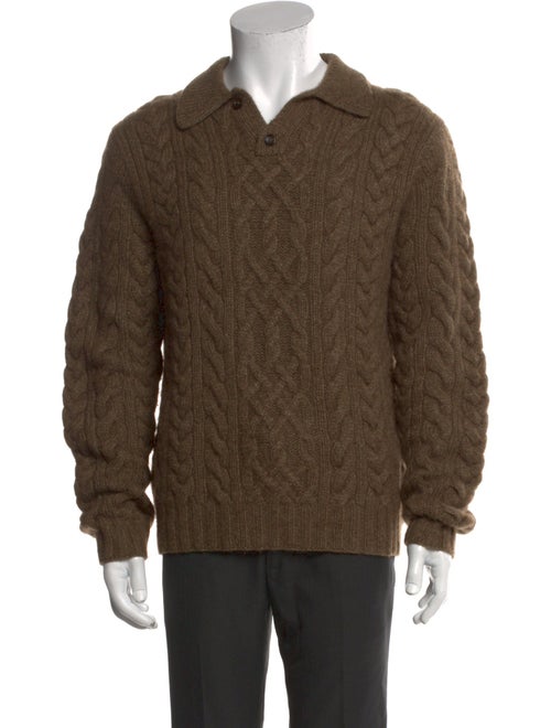 Ralph Lauren Purple Label Cashmere Collar Polo Sweater