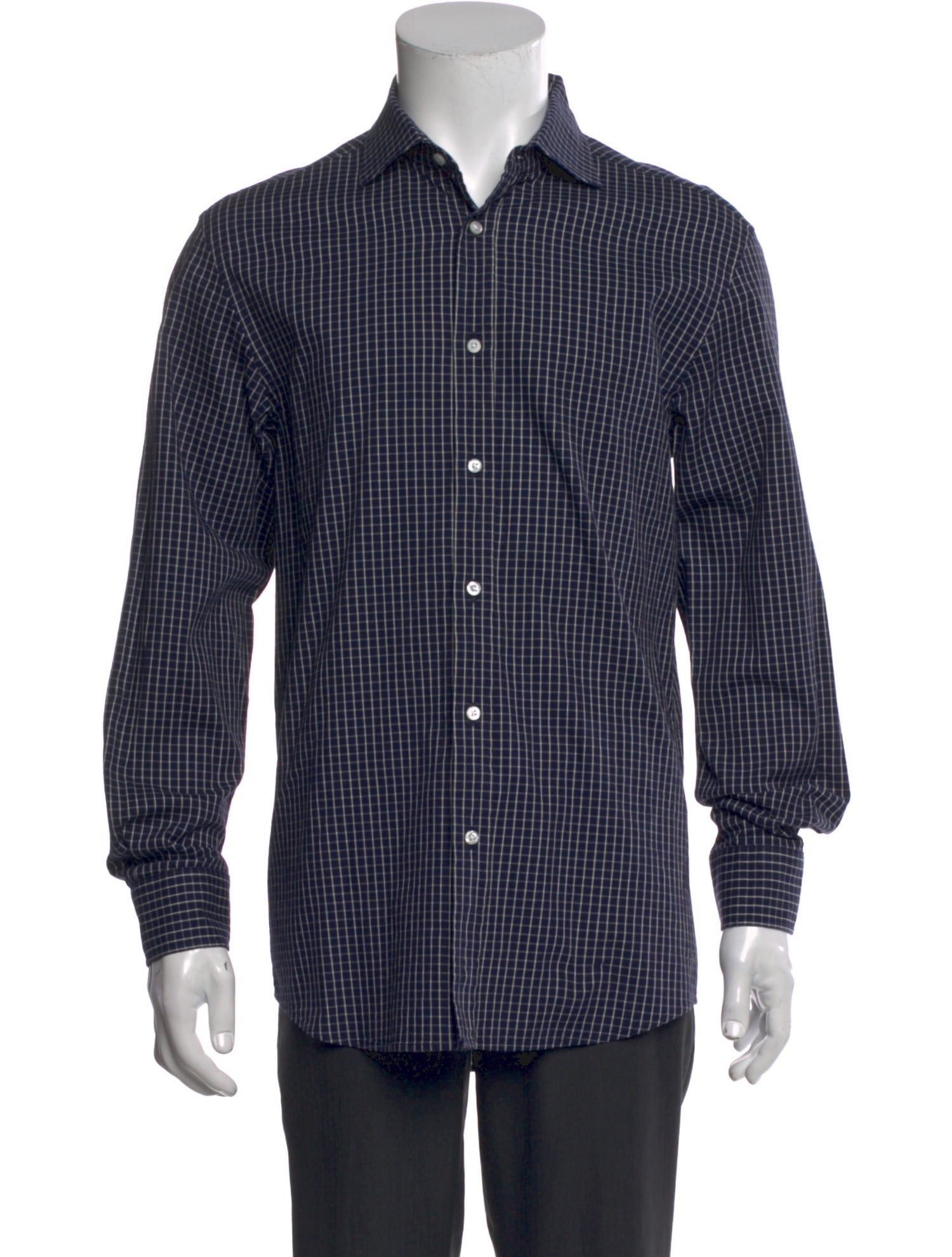 Ralph Lauren Purple Label Plaid Print Long Sleeve Shirt