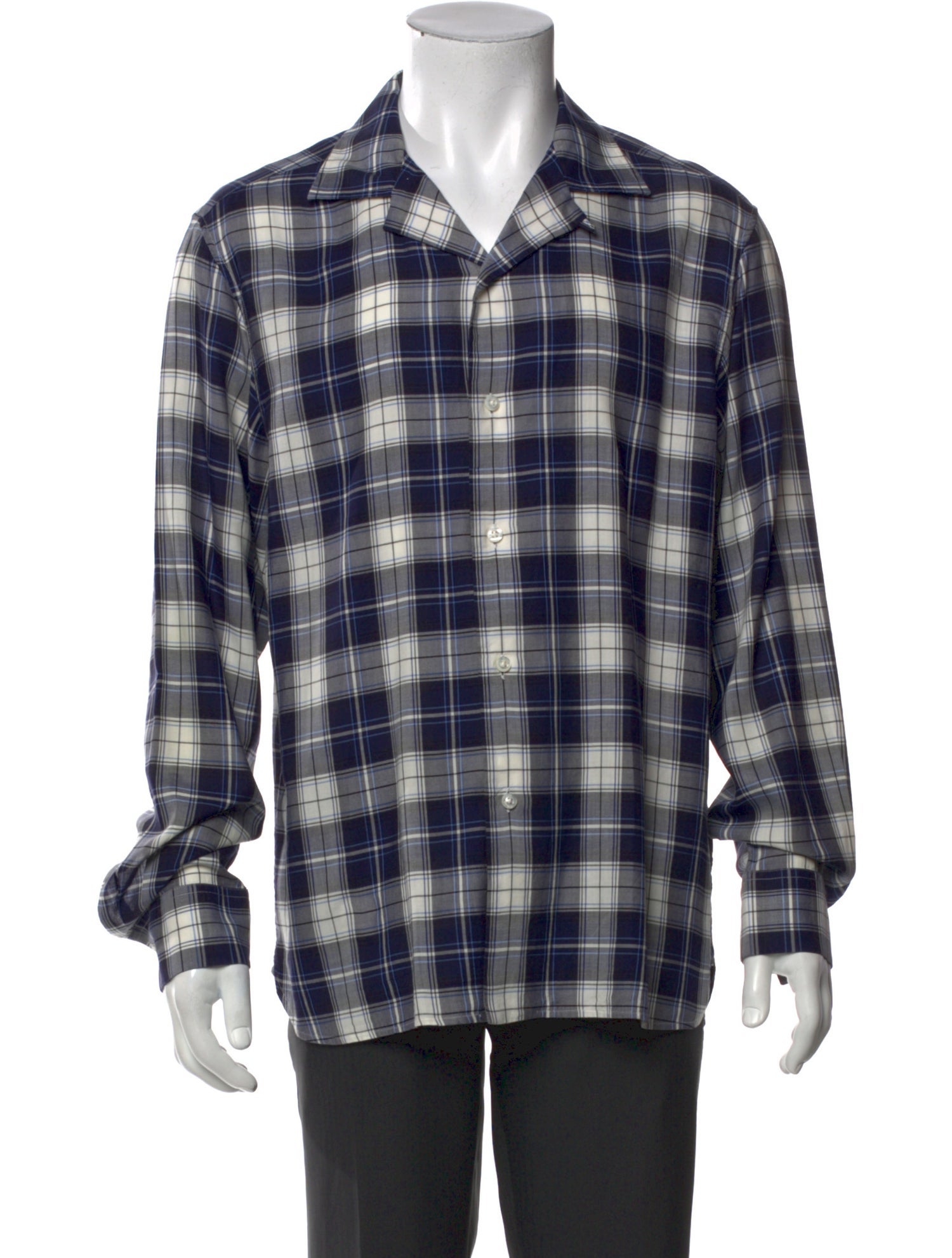 Ralph Lauren Purple Label Plaid Print Long Sleeve Shirt