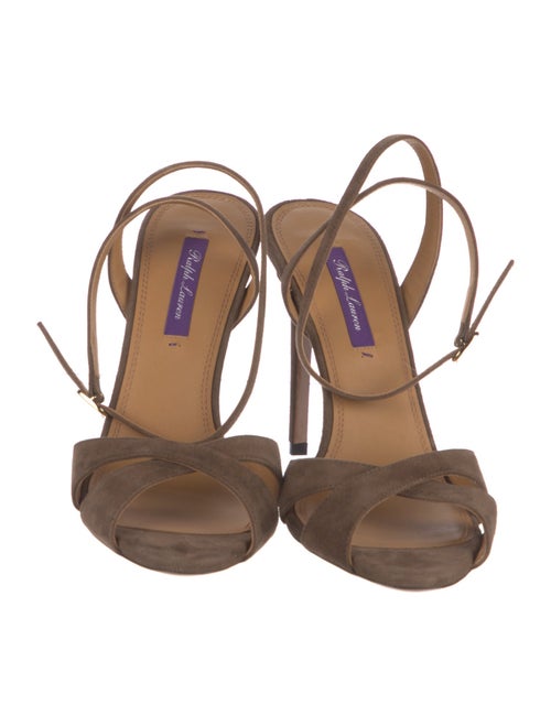 Ralph Lauren Purple Label Suede Animal Print Sandals