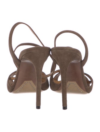 Ralph Lauren Purple Label Suede Animal Print Sandals