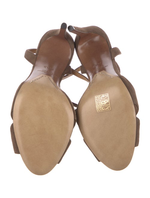 Ralph Lauren Purple Label Suede Animal Print Sandals