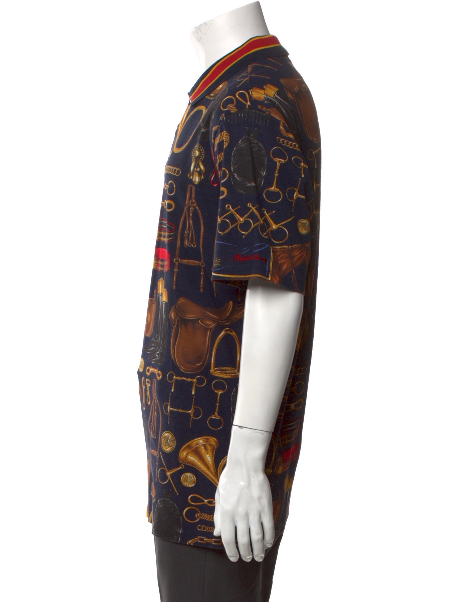 Ralph Lauren Purple Label Printed Collar Polo Shirt