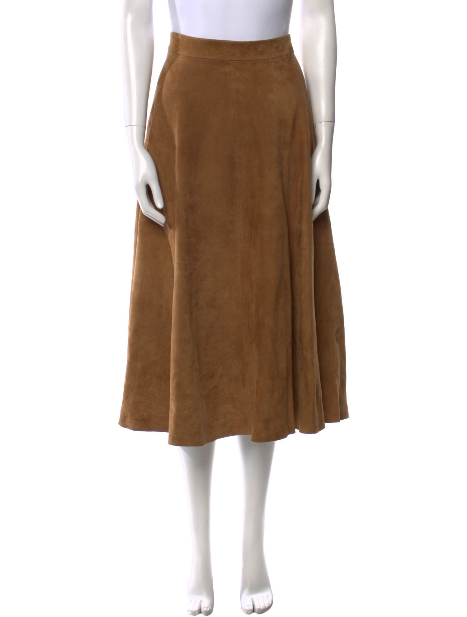 Ralph Lauren Collection Suede Midi Length Skirt
