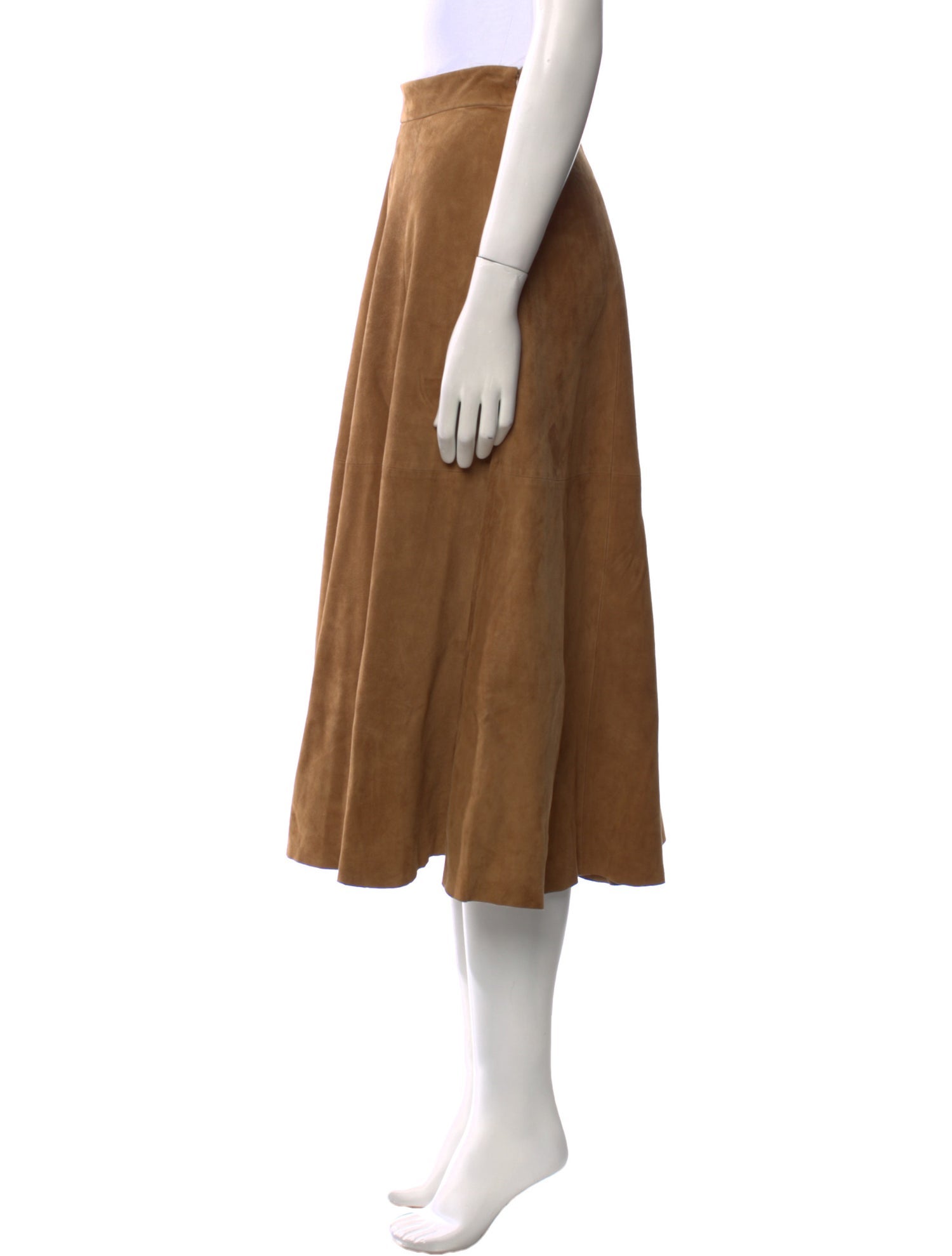 Ralph Lauren Collection Suede Midi Length Skirt