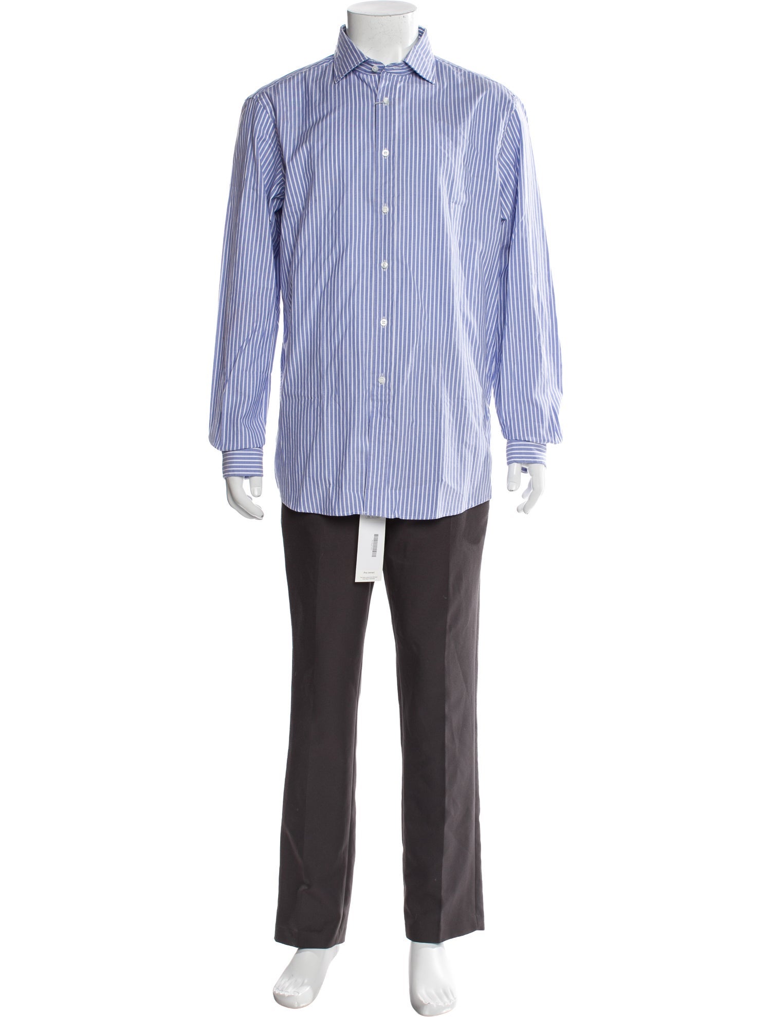 Ralph Lauren Purple Label Striped Long Sleeve Dress Shirt