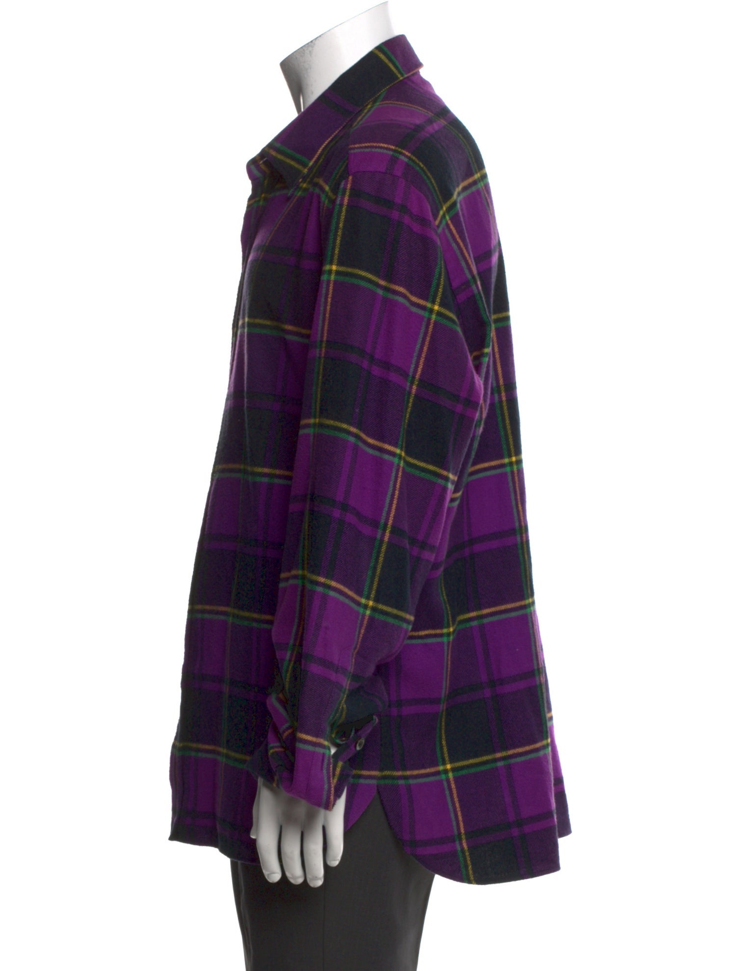 Ralph Lauren Purple Label Plaid Print Long Sleeve Shirt