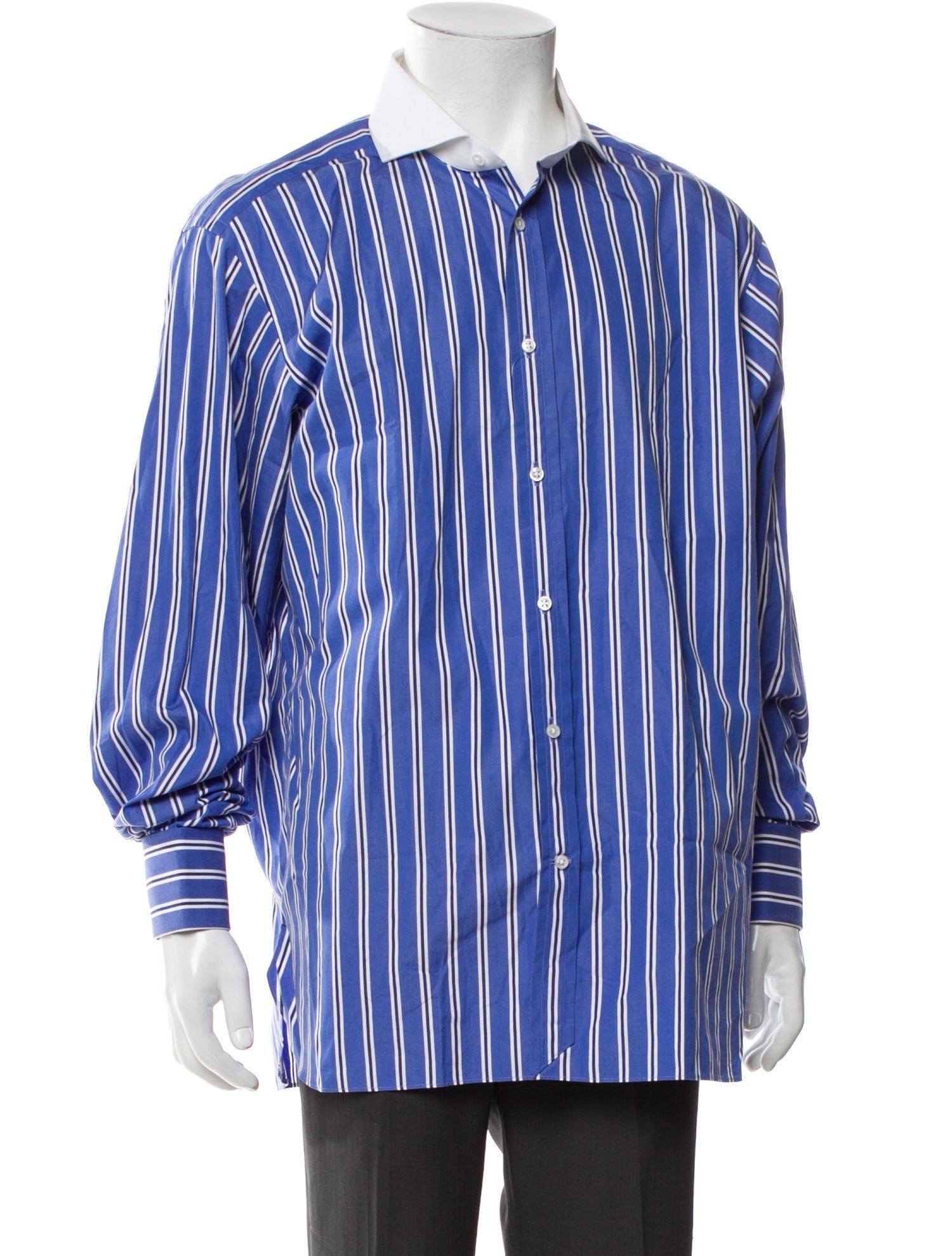 Ralph Lauren Purple Label Striped Long Sleeve Dress Shirt