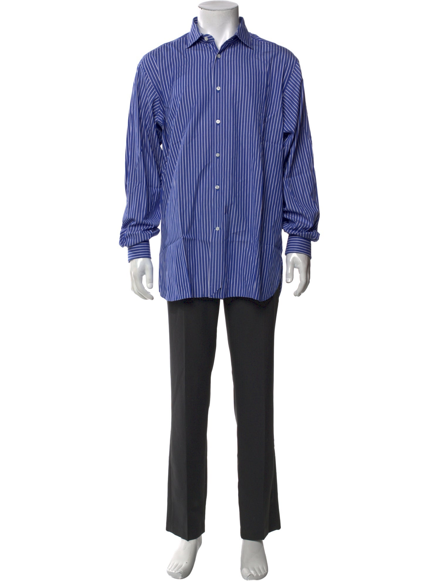 Ralph Lauren Purple Label Striped Long Sleeve Dress Shirt