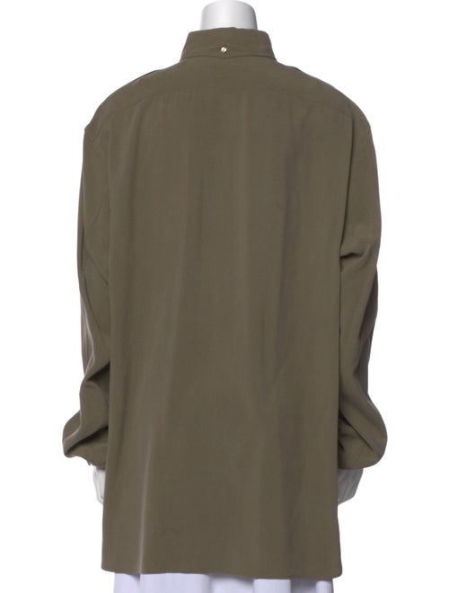 Ralph Lauren Purple Label Silk Long Sleeve Button-Up Top