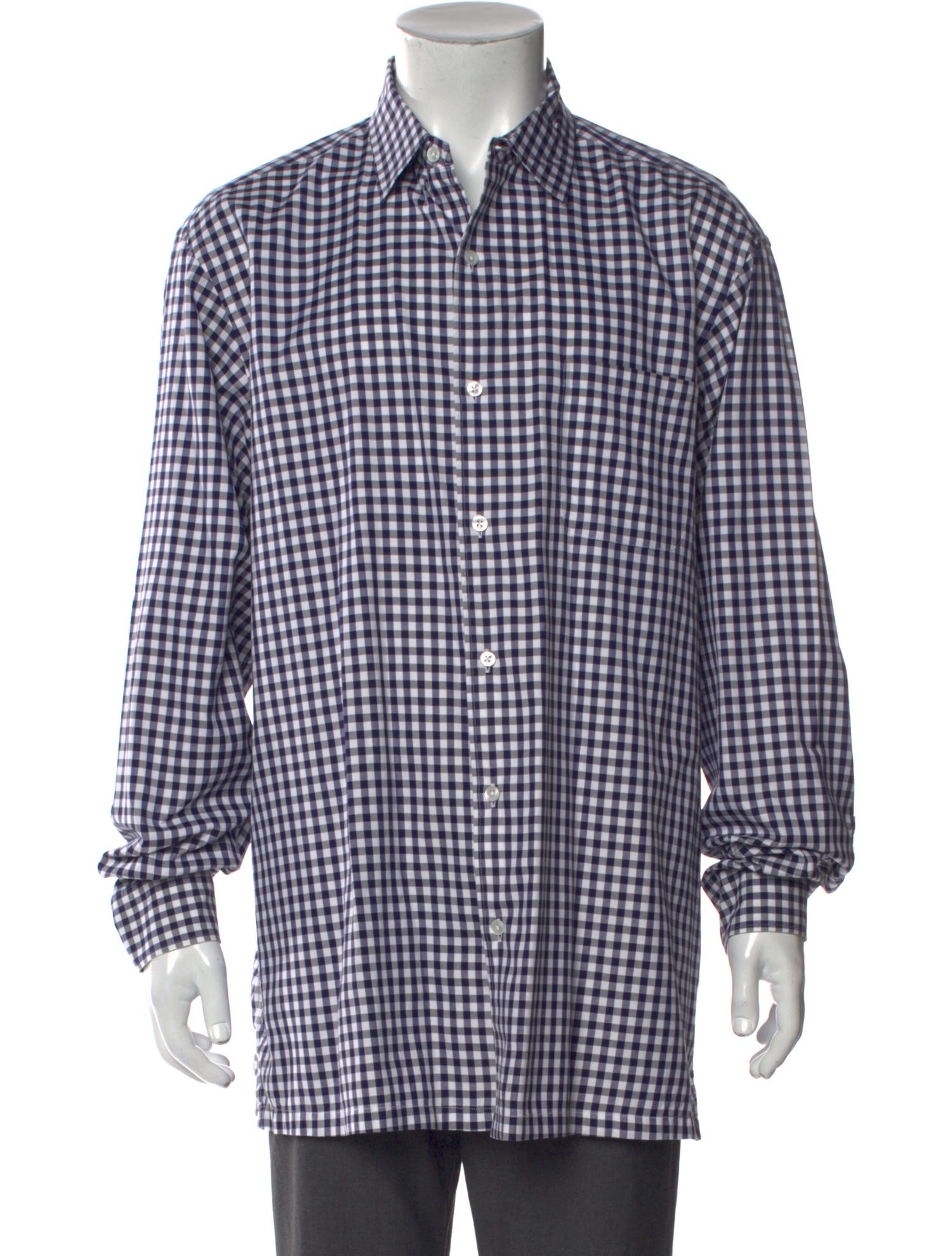 Ralph Lauren Purple Label Plaid Print Long Sleeve Dress Shirt