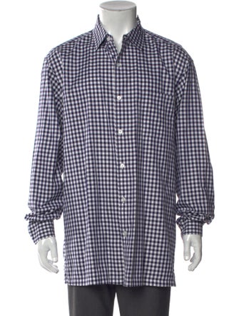 Ralph Lauren Purple Label Plaid Print Long Sleeve Dress Shirt