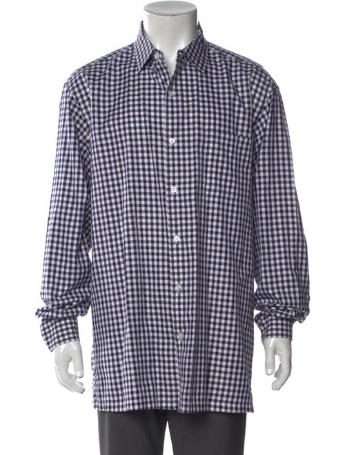 Ralph Lauren Purple Label Plaid Print Long Sleeve Dress Shirt