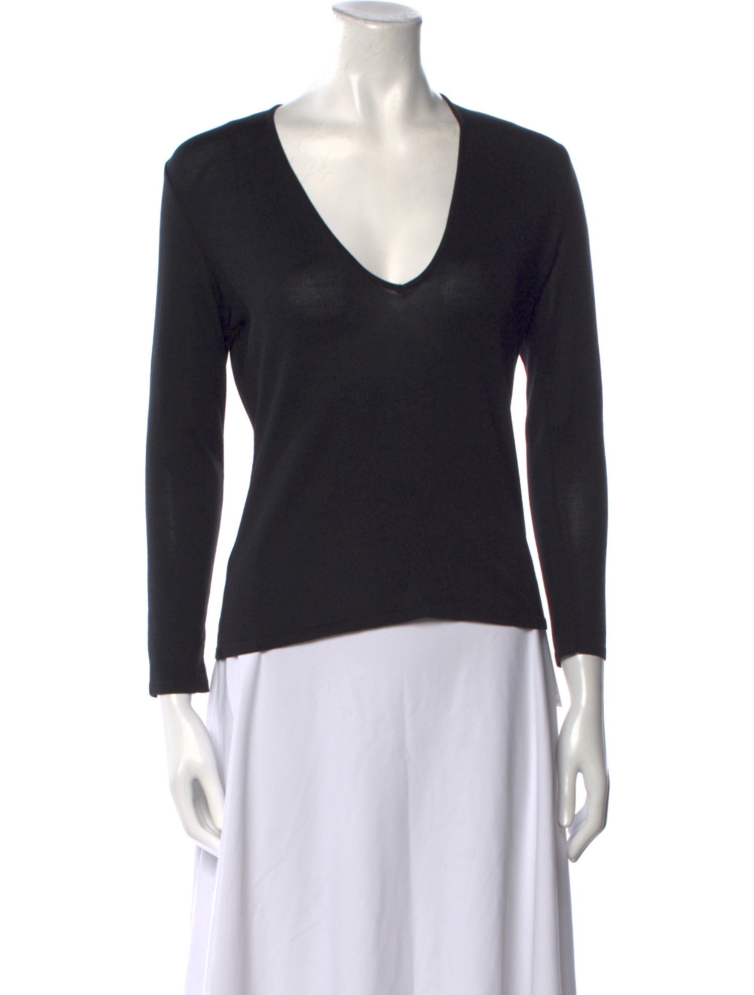 Ralph Lauren Purple Label Silk V-Neck Sweatshirt