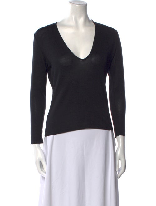 Ralph Lauren Purple Label Silk V-Neck Sweatshirt