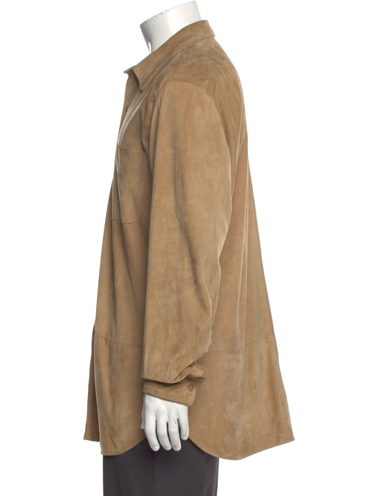 Ralph Lauren Purple Label Suede Long Sleeve Shirt