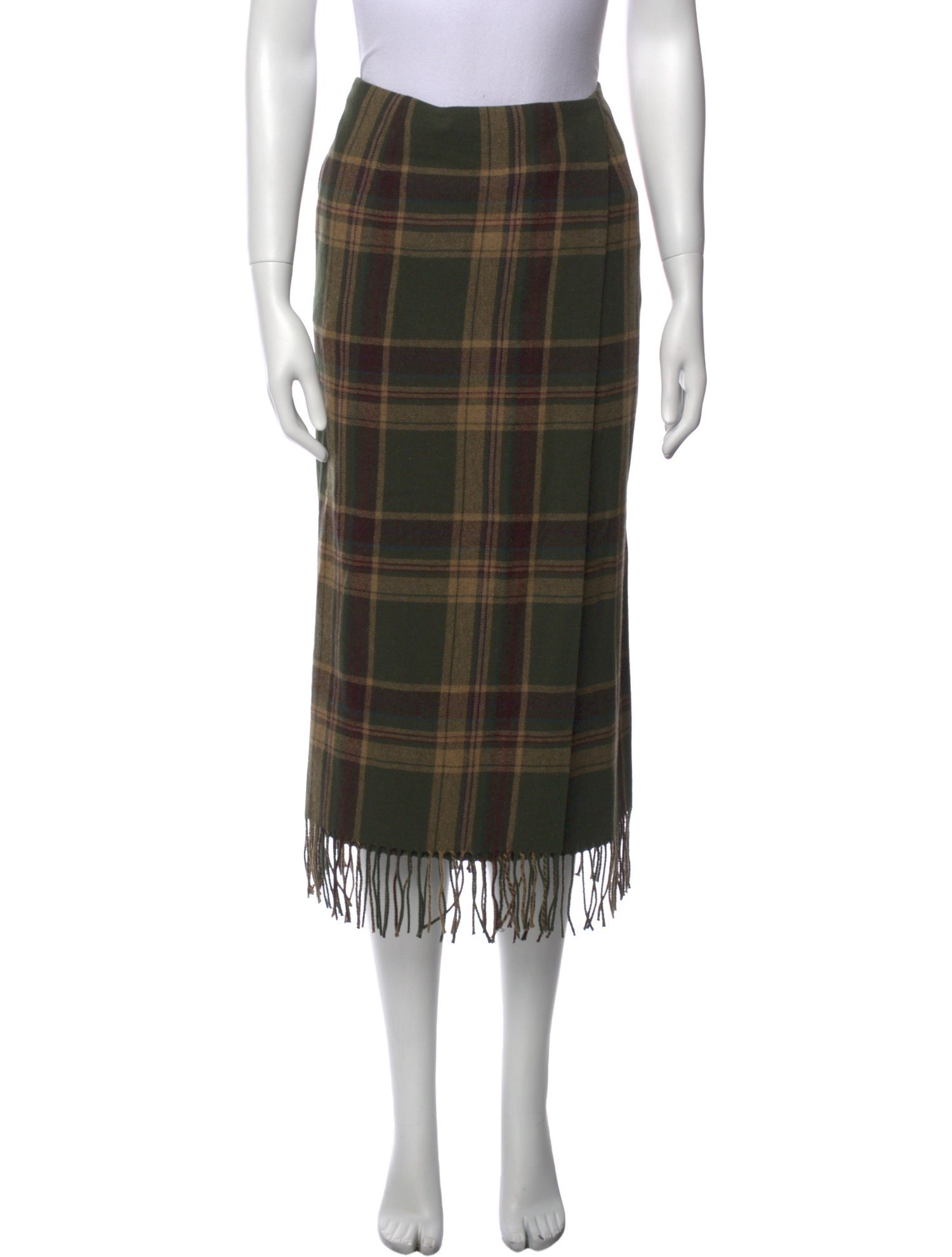 Ralph Lauren Purple Label Wool Midi Length Skirt