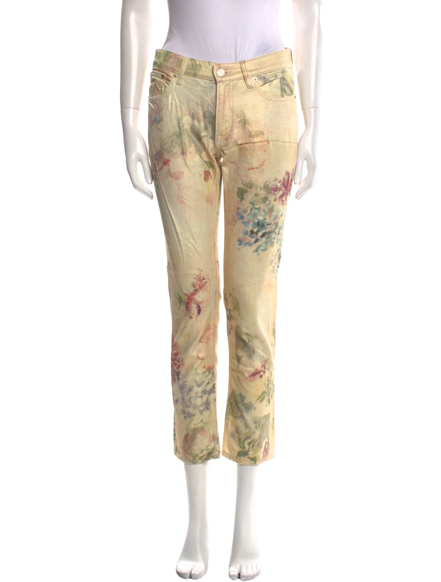 Ralph Lauren Purple Label Floral Print Straight Leg Pants