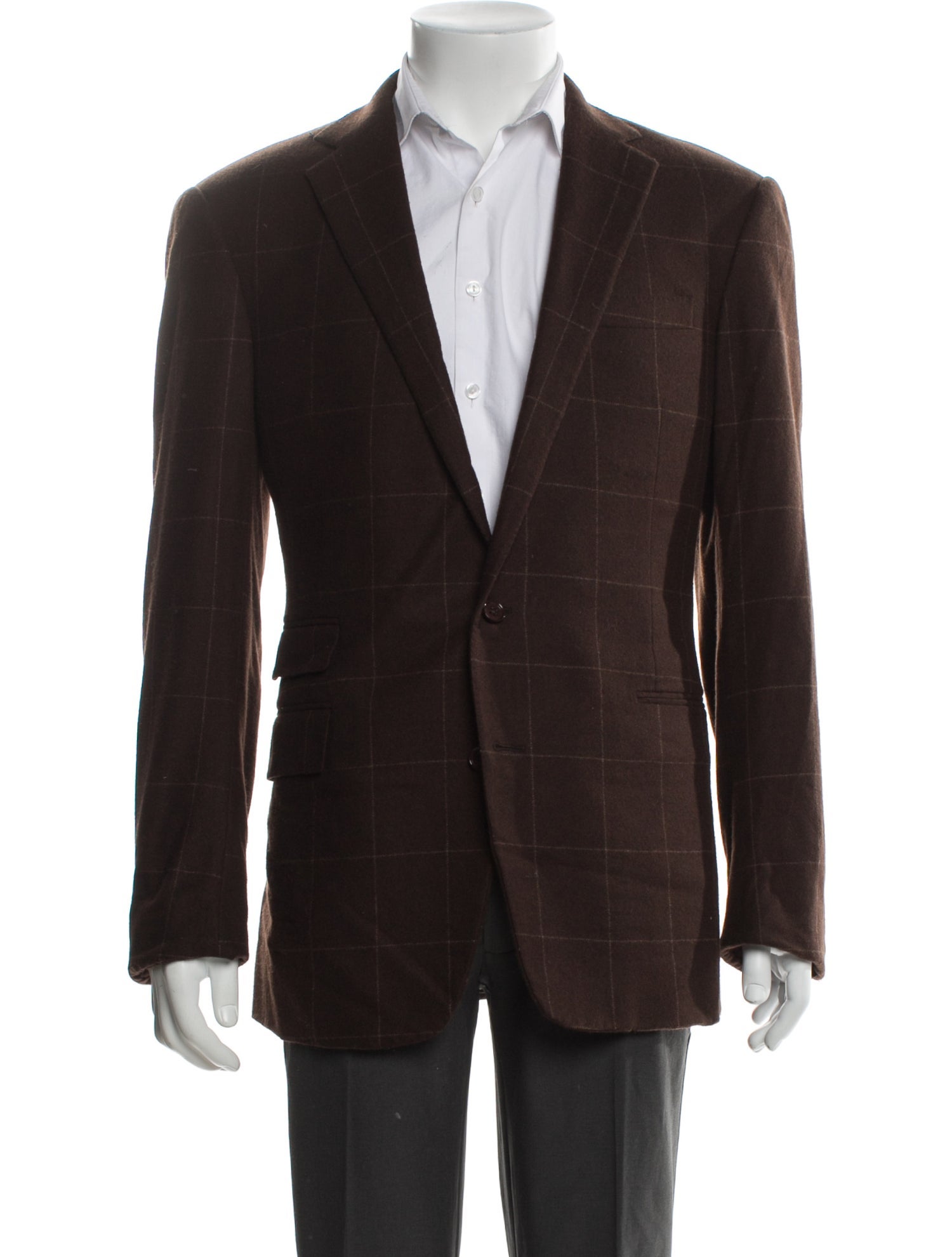 Ralph Lauren Purple Label Wool Plaid Print Blazer