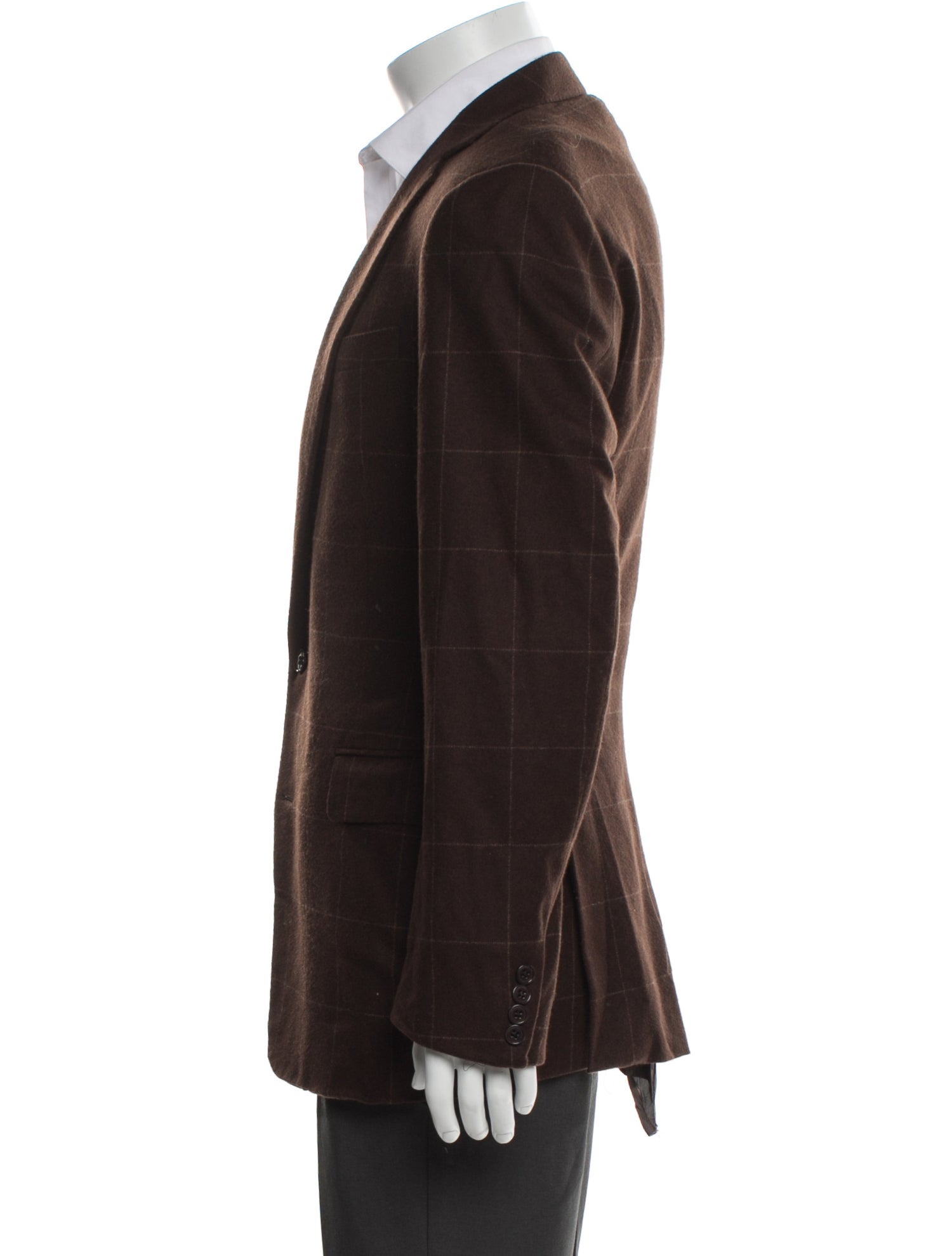 Ralph Lauren Purple Label Wool Plaid Print Blazer