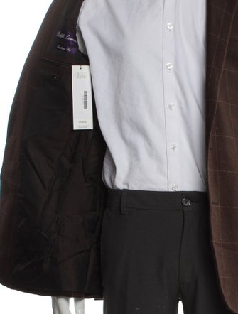 Ralph Lauren Purple Label Wool Plaid Print Blazer