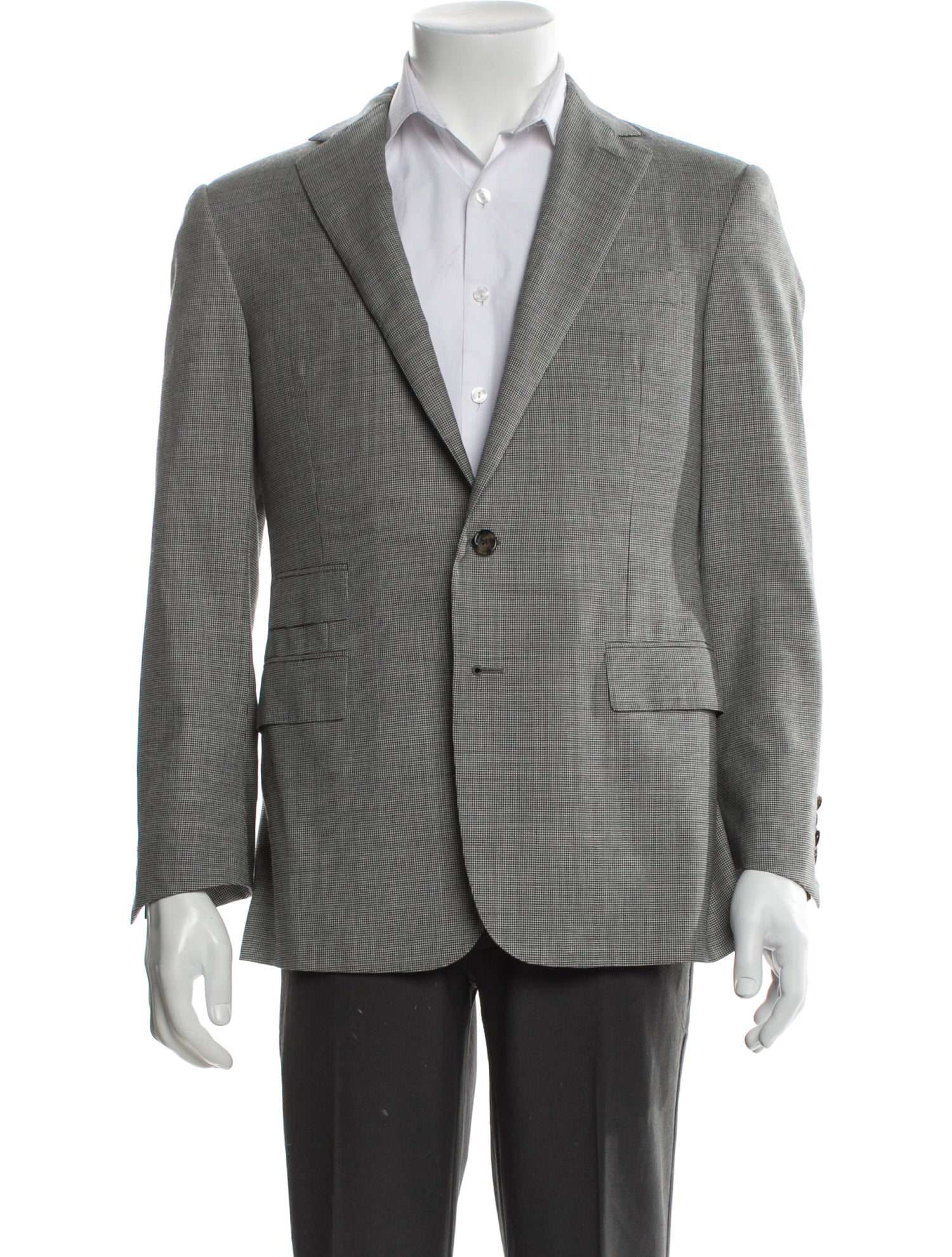 Ralph Lauren Purple Label Wool Plaid Print Blazer