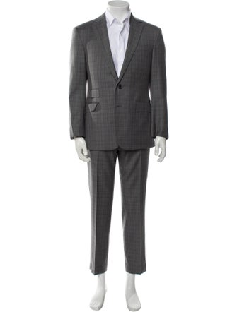 Ralph Lauren Purple Label Wool Plaid Print Two-Piece Suit