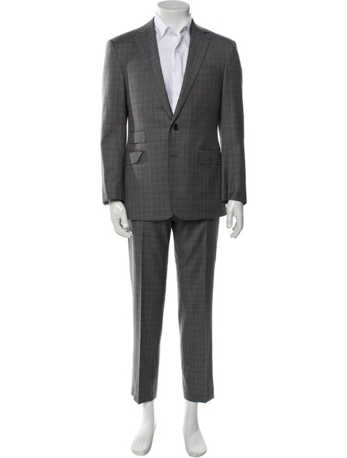 Ralph Lauren Purple Label Wool Plaid Print Two-Piece Suit