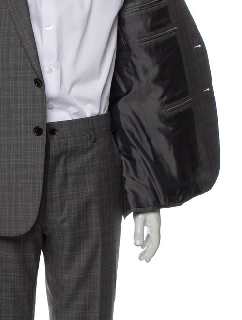 Ralph Lauren Purple Label Wool Plaid Print Two-Piece Suit