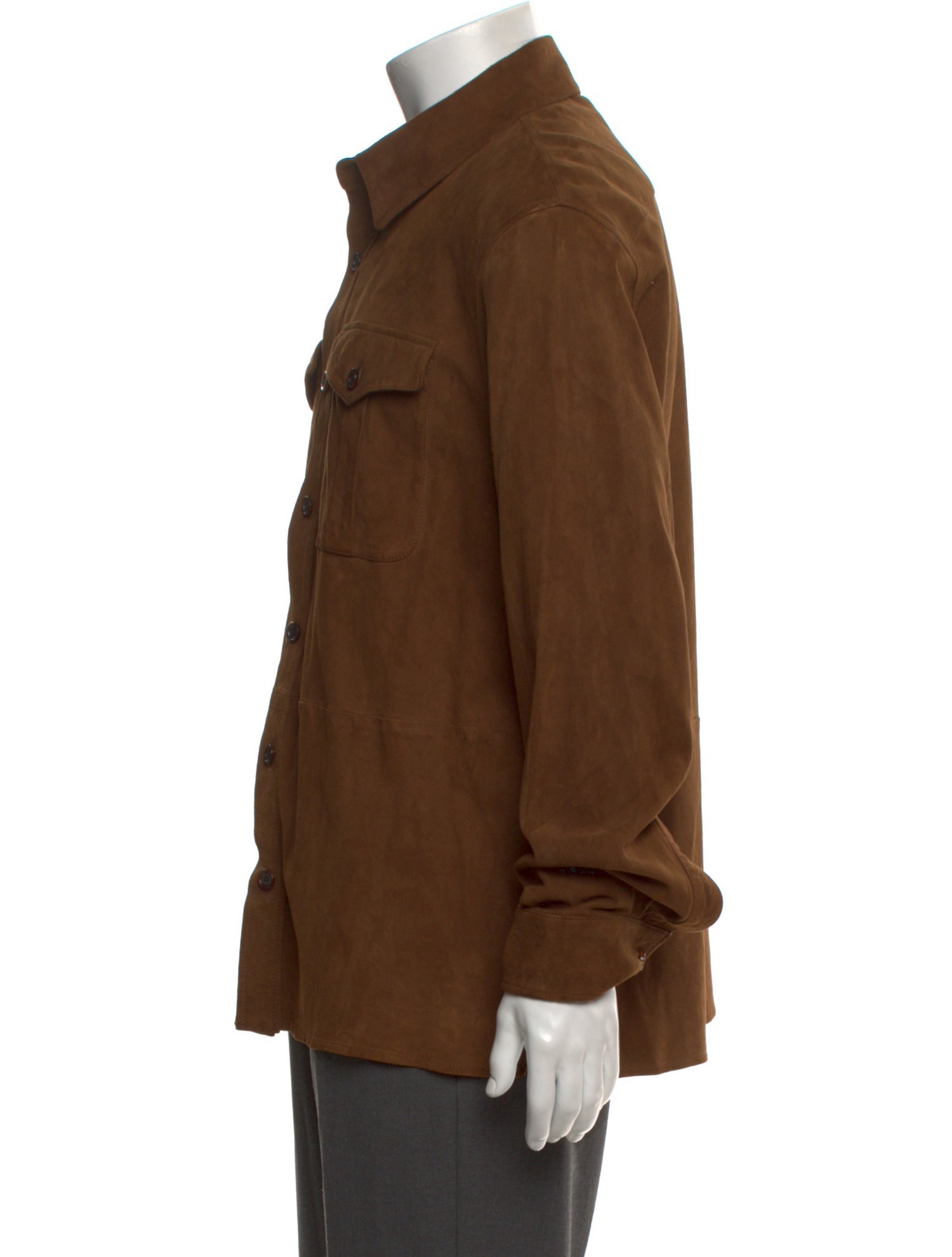 Ralph Lauren Purple Label Suede Long Sleeve Shirt