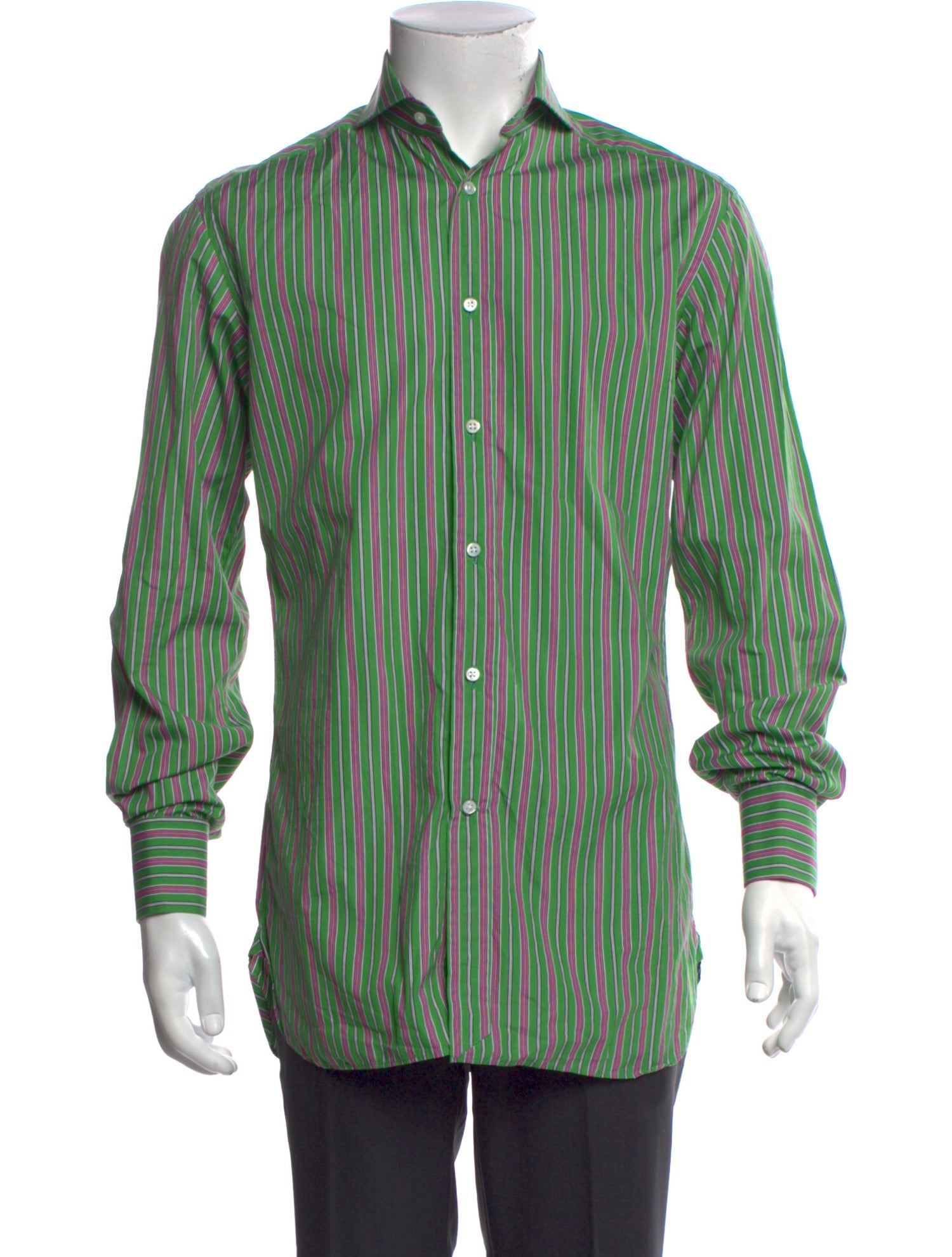Ralph Lauren Purple Label Striped Long Sleeve Dress Shirt