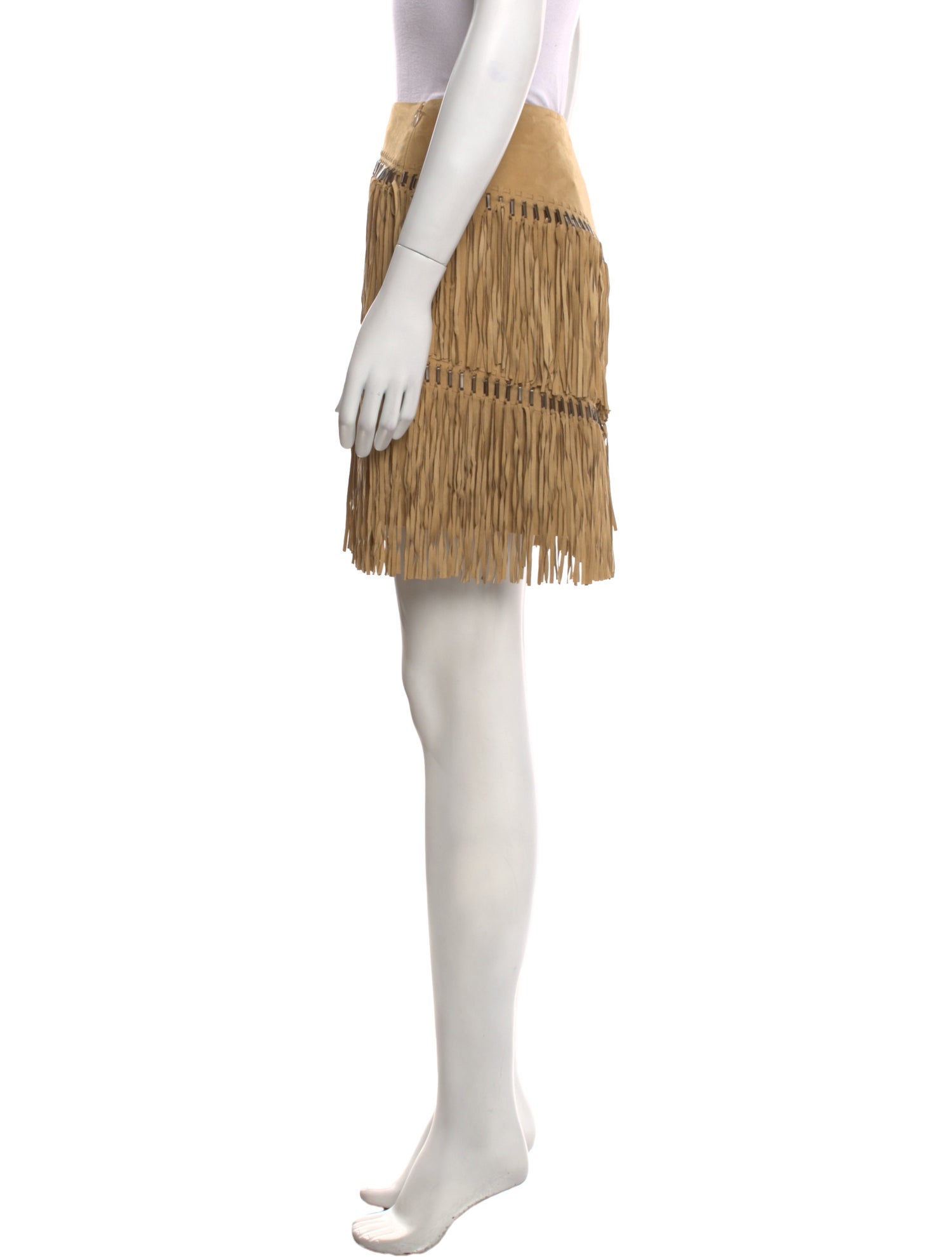 Ralph Lauren Purple Label Fringe Trim Accent Mini Skirt