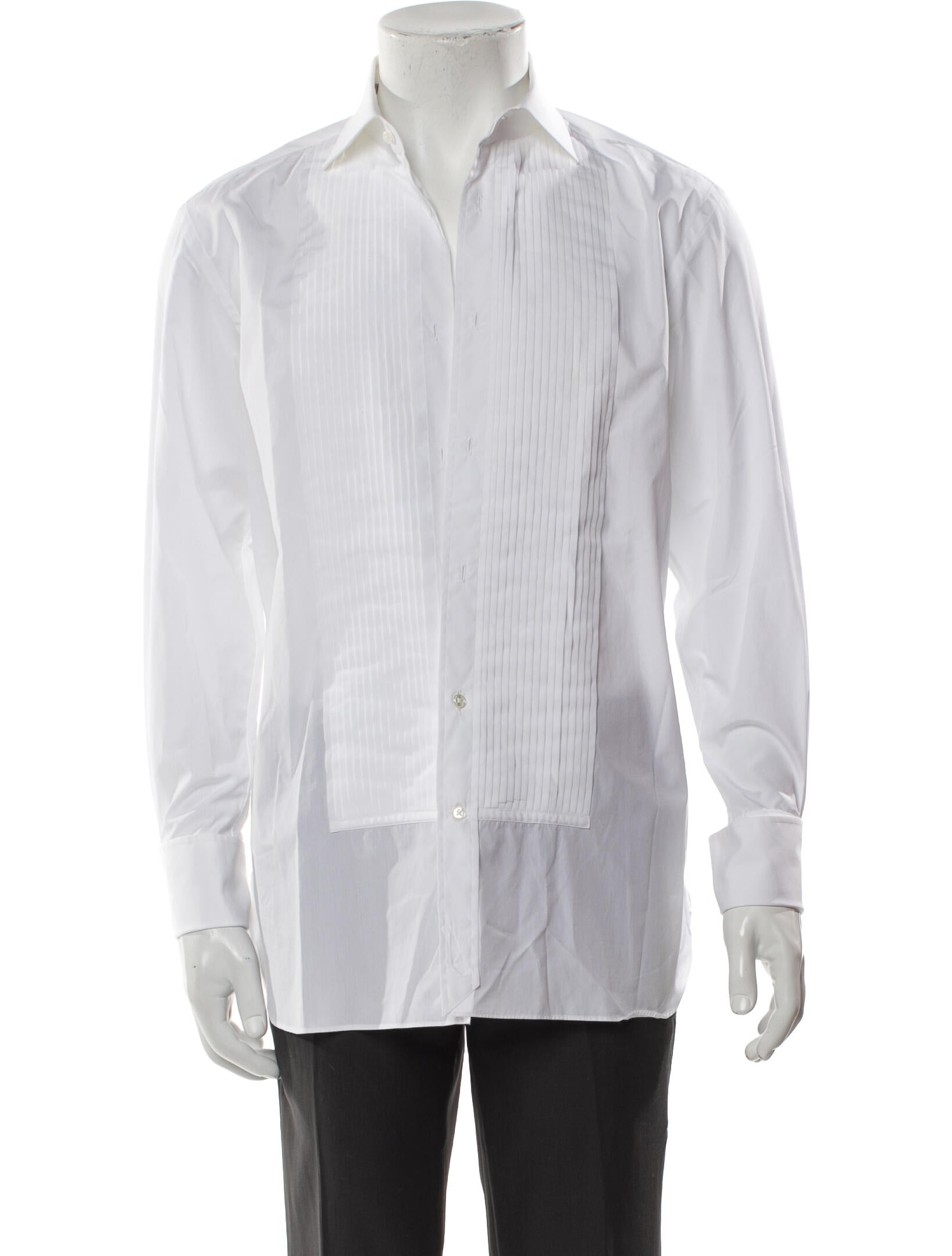 Ralph Lauren Purple Label Striped Long Sleeve Tuxedo Shirt