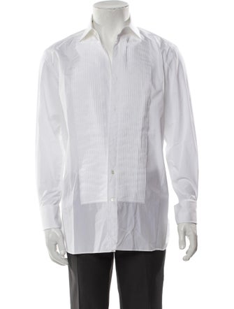 Ralph Lauren Purple Label Striped Long Sleeve Tuxedo Shirt