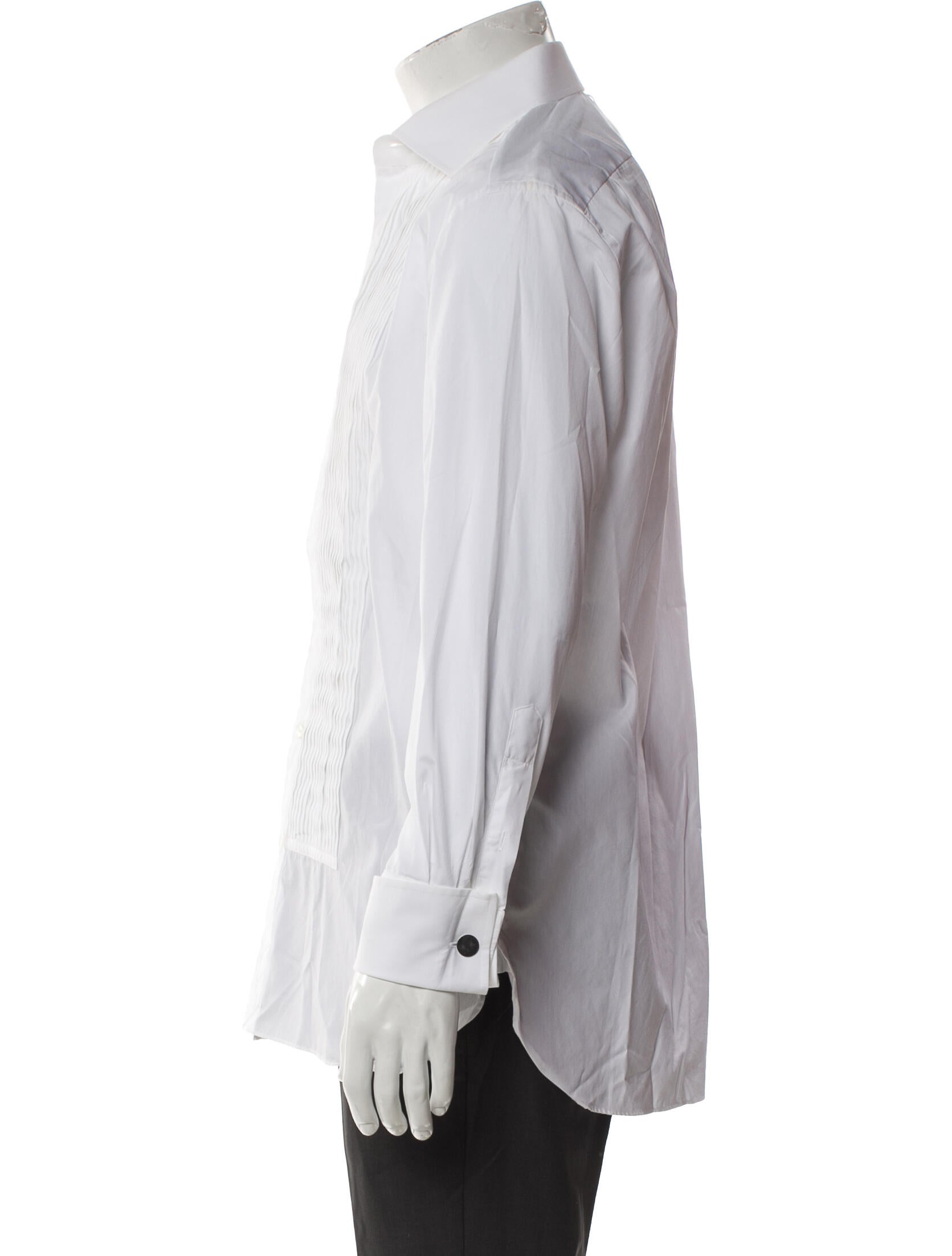 Ralph Lauren Purple Label Striped Long Sleeve Tuxedo Shirt