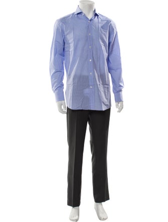 Ralph Lauren Purple Label Plaid Print Long Sleeve Dress Shirt