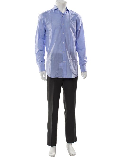 Ralph Lauren Purple Label Plaid Print Long Sleeve Dress Shirt