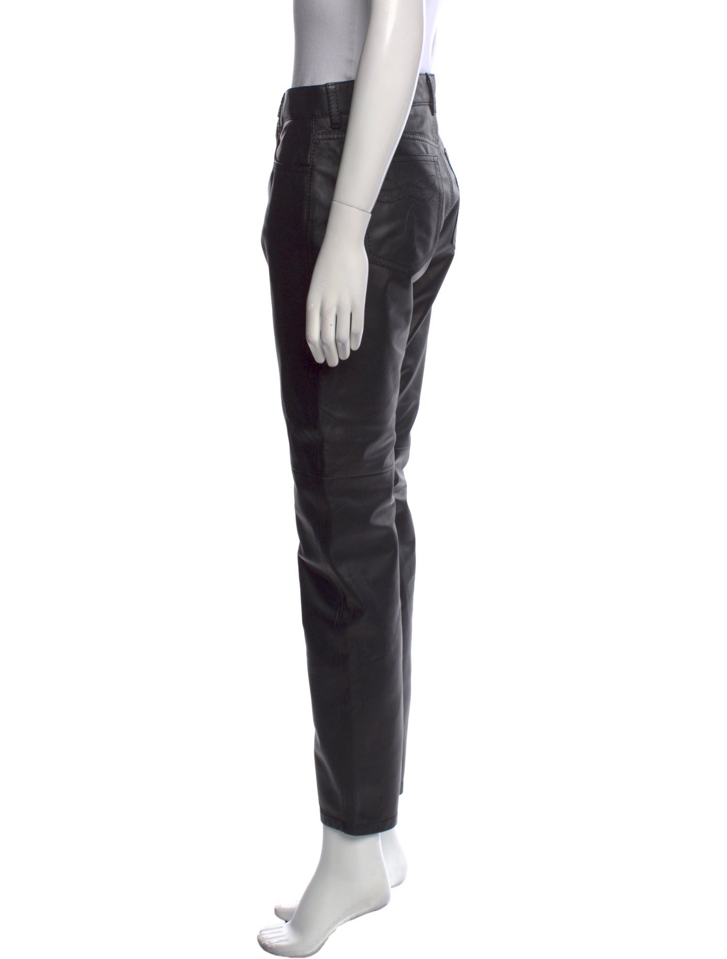 Ralph Lauren Purple Label Lamb Leather Straight Leg Pants