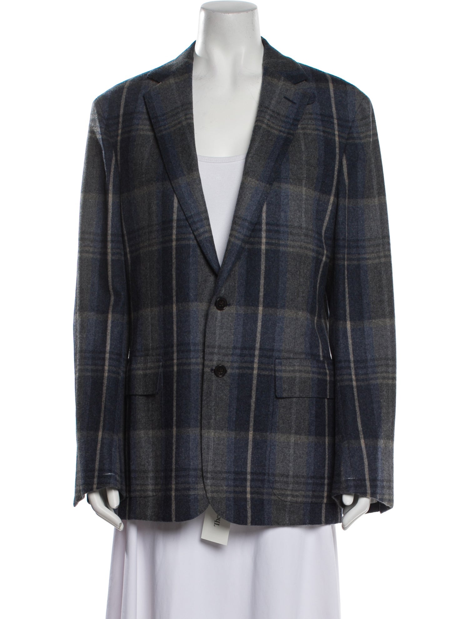 Ralph Lauren Purple Label Wool Plaid Print Blazer