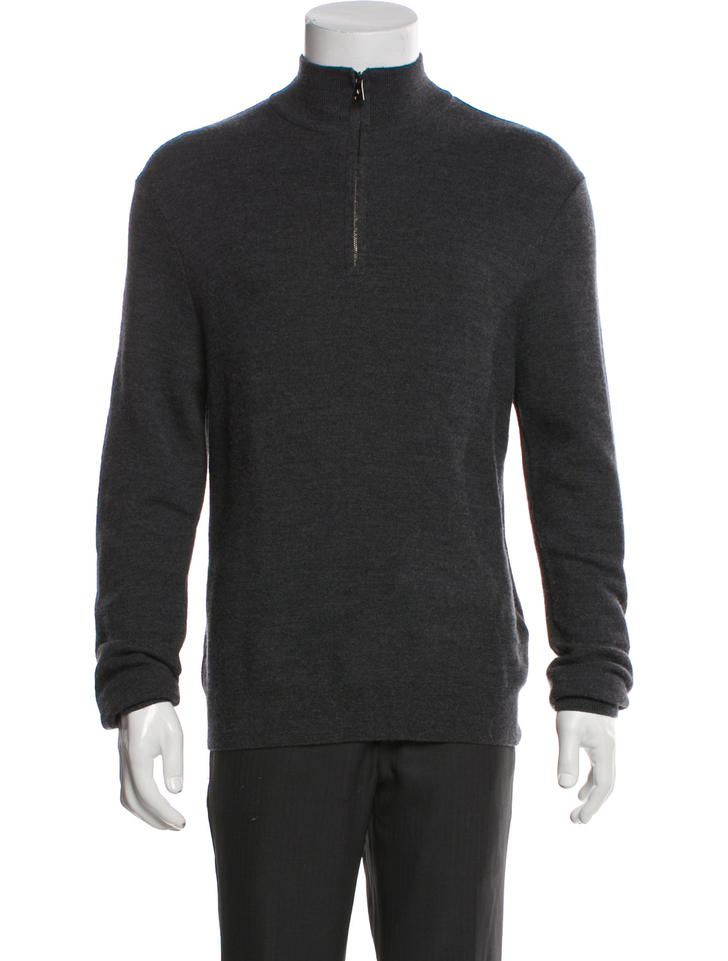 Ralph Lauren Purple Label Wool Mock Neck Polo Sweater