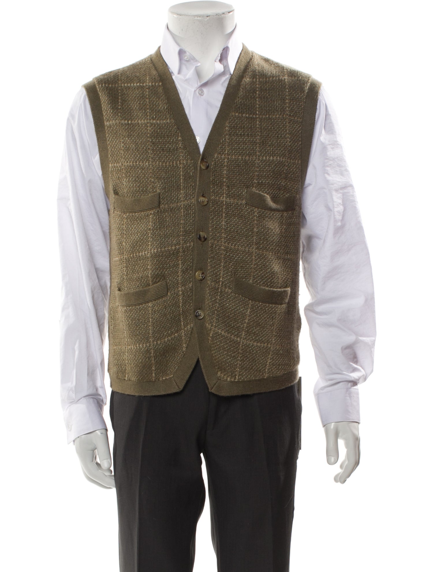 Ralph Lauren Purple Label Linen Patterned Sweater Vest w/ Tags