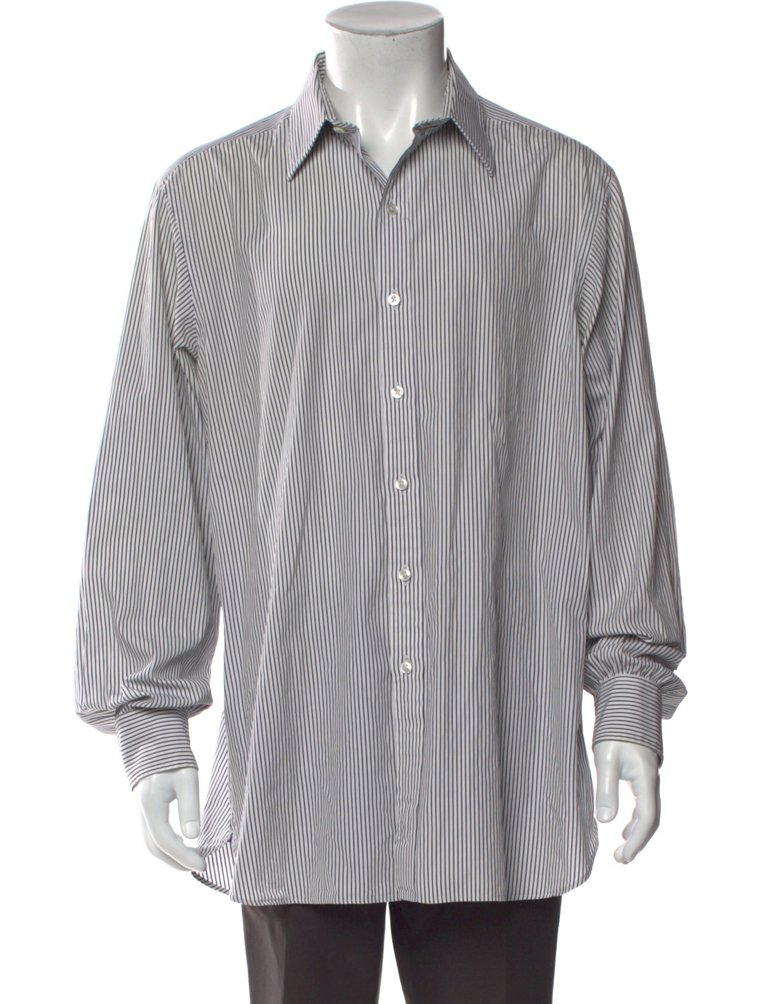 Ralph Lauren Purple Label Striped Long Sleeve Dress Shirt