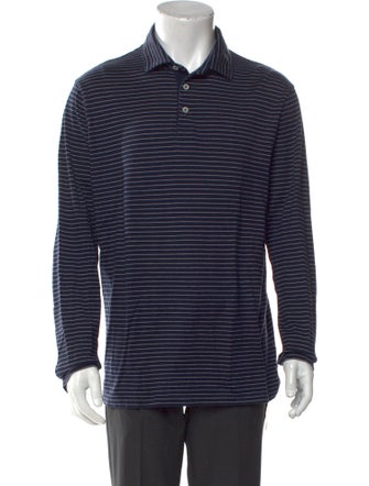 Ralph Lauren Purple Label Striped Collar Polo Shirt
