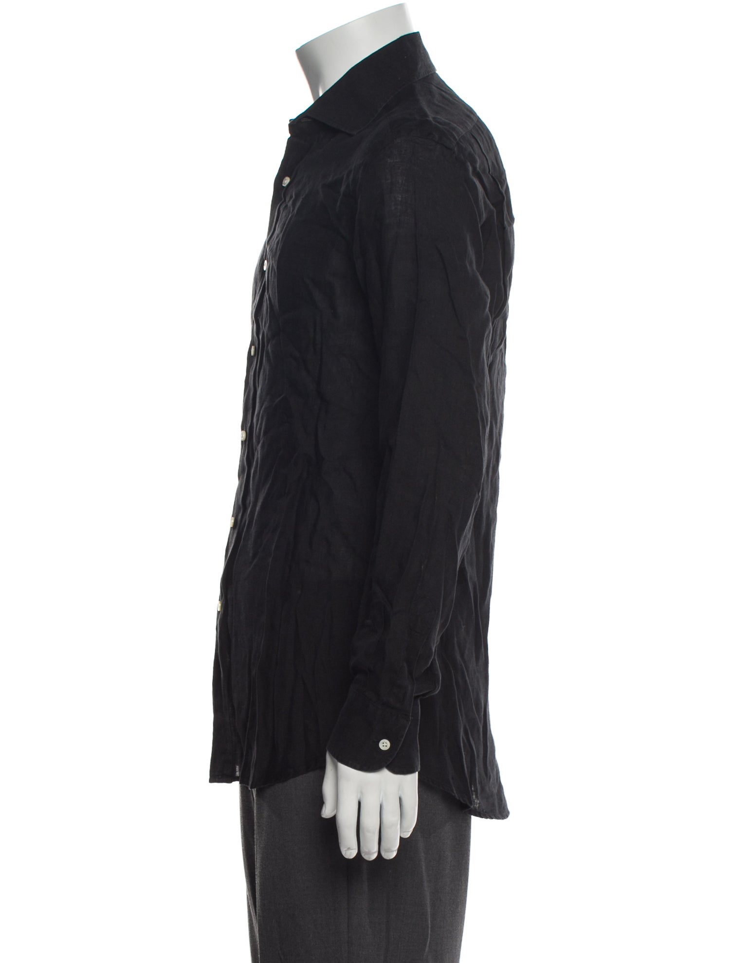 Ralph Lauren Purple Label Linen Long Sleeve Dress Shirt