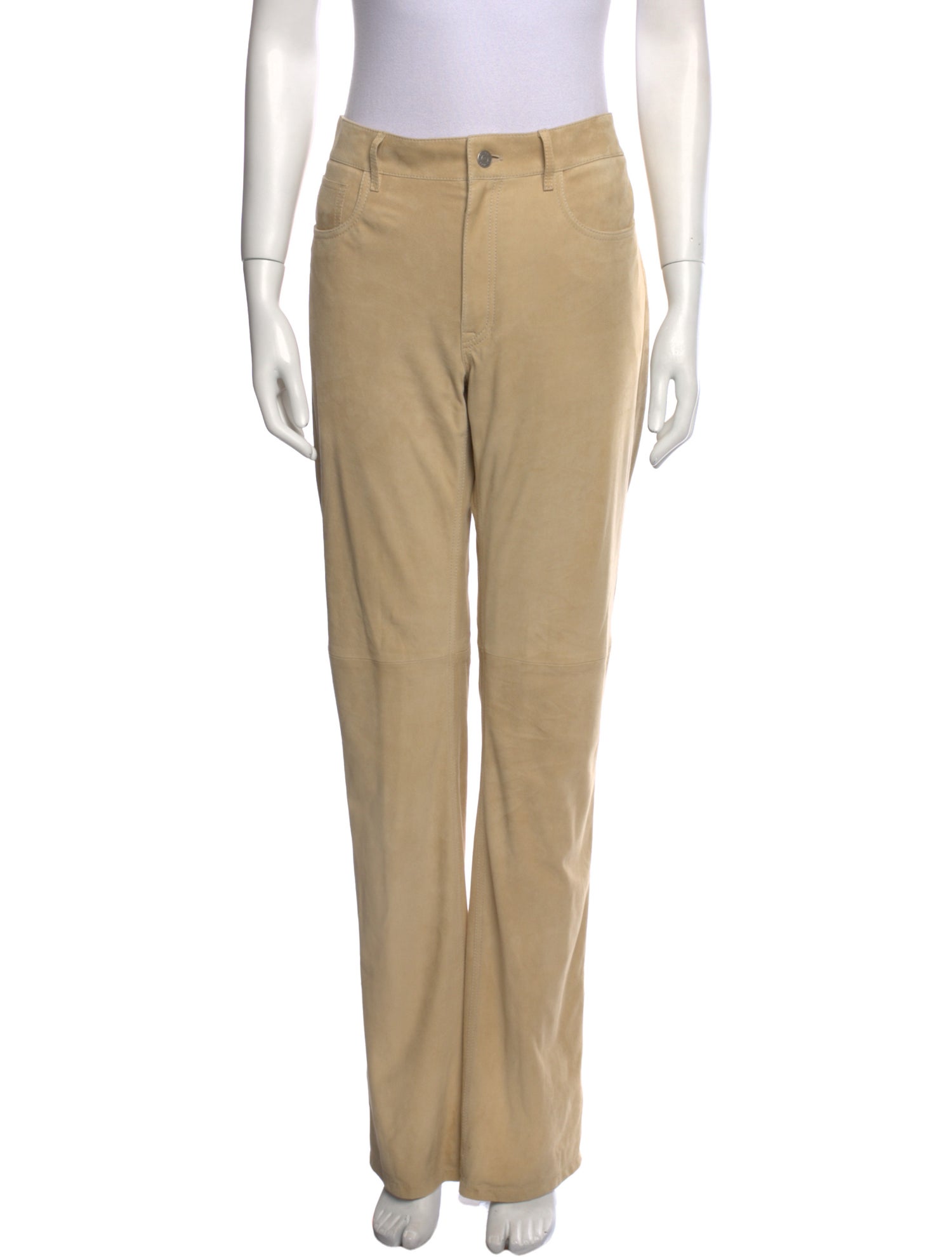 Ralph Lauren Purple Label Suede Straight Leg Pants