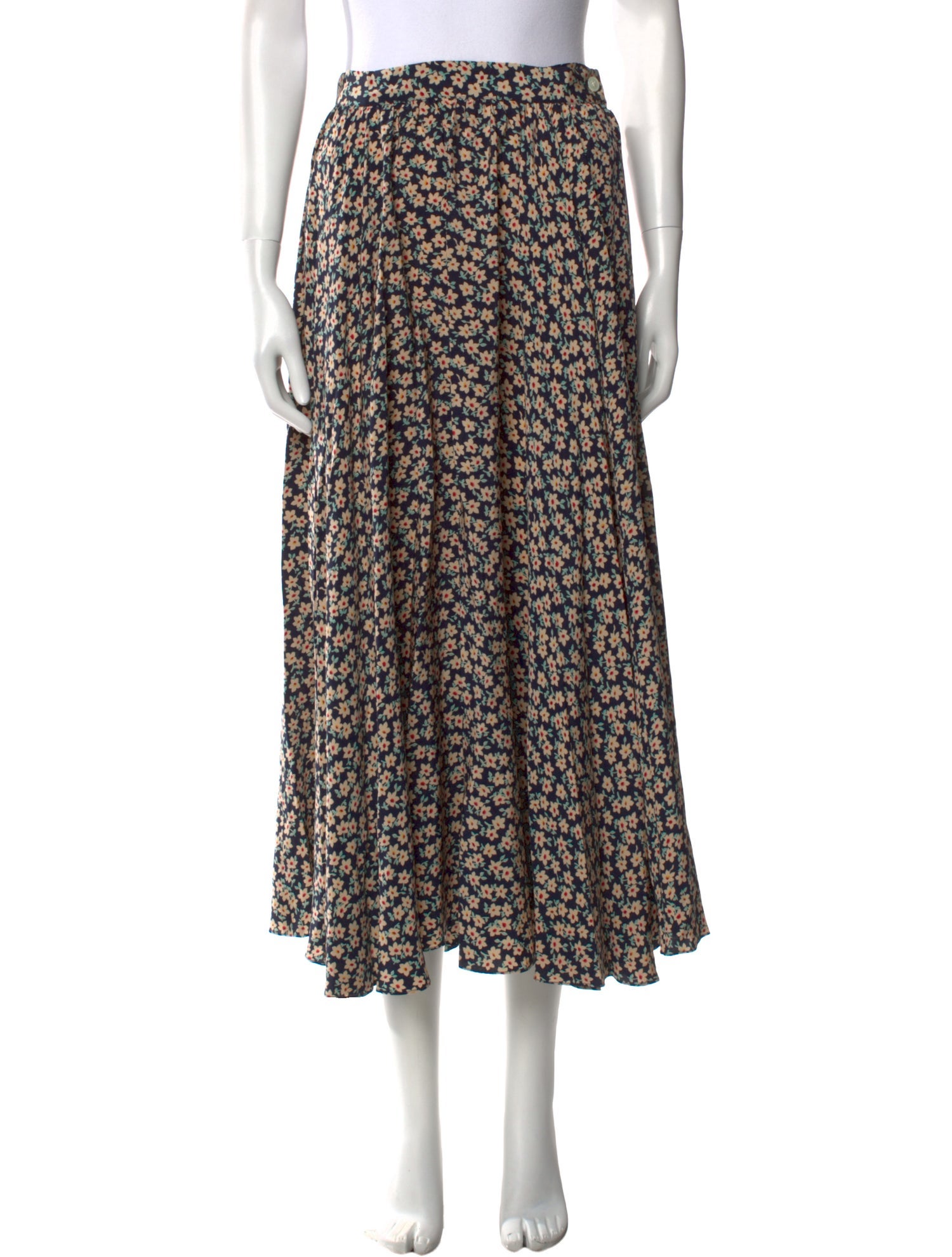 Ralph Lauren Purple Label Silk Midi Length Skirt