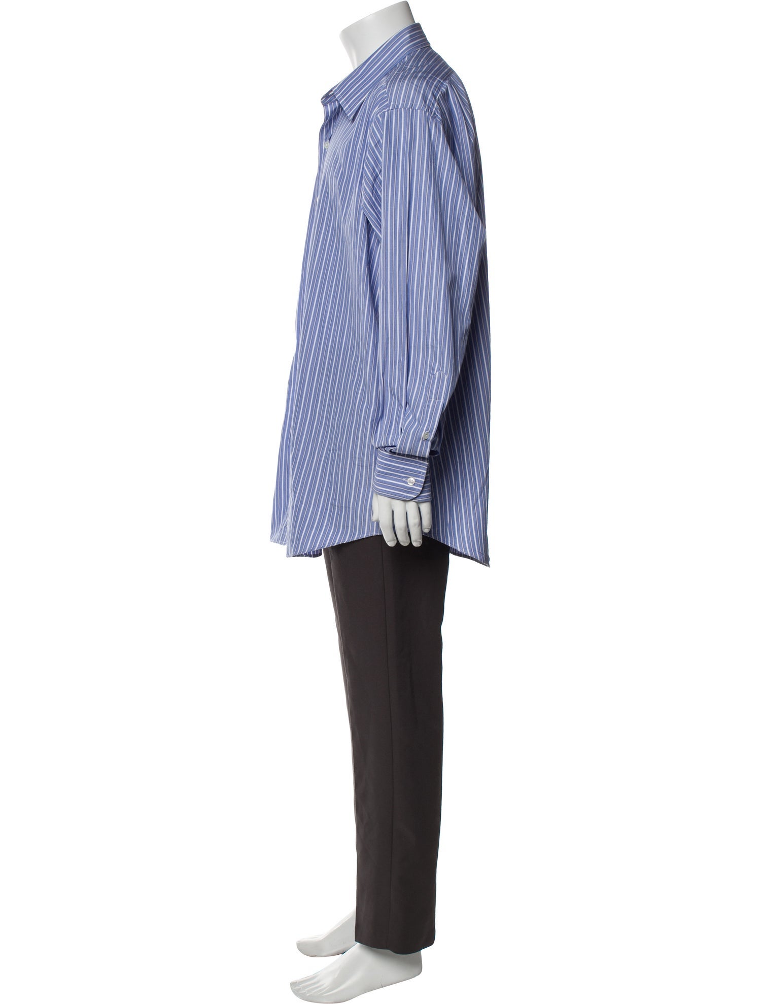 Ralph Lauren Purple Label Signature Logo Striped Dress Shirt