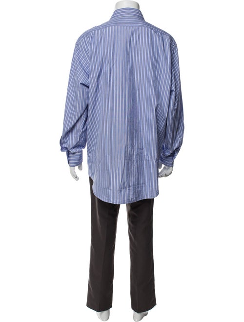 Ralph Lauren Purple Label Signature Logo Striped Dress Shirt