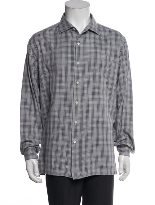 Ralph Lauren Purple Label Plaid Print Long Sleeve Dress Shirt